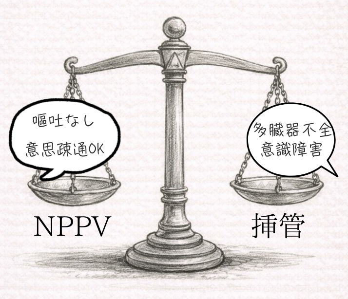 NPPVか挿管か?選択の根拠