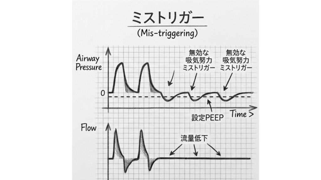 ミストリガーを圧波形とフロー波形で解説